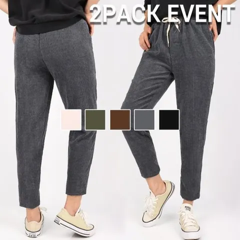 패션플러스 [NK아울렛] 엔케이아울렛 [1 1]C-여성가을골덴바지 데일리룩 9부 밴딩 팬츠 5color