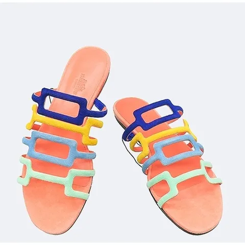 에르메스 고이비토 중고명품 Hermes(에르메스) 멀티 스웨이드 레더 올림프 샌들 슬리퍼 K5549H