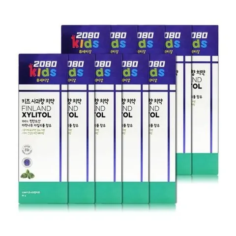 셀러허브 생활리빙 2080 키즈자일리톨치약 80g 10개 사과향 8세이상