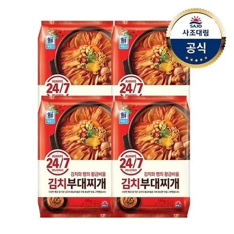사조대림 [대림냉동] 24/7김치부대찌개 530g x4개