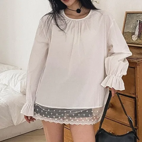 H스타일 DK다니레이스셔링블라우스 봄 여름 여성_P391601479