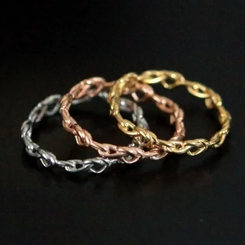 셀러허브 패션 써지컬스틸 하트매듭꼬임 반지 (실버.골드.로즈골드)