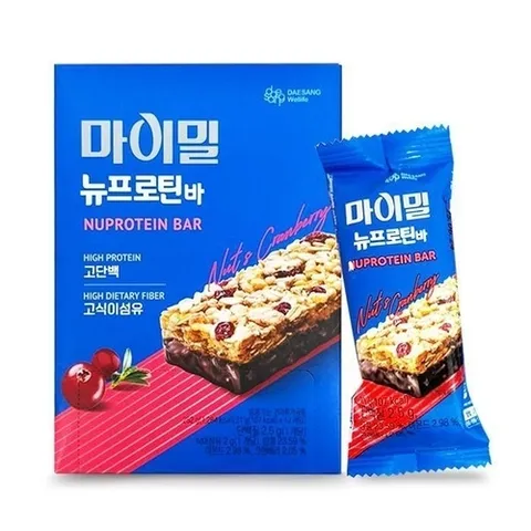 대상웰라이프 마이밀 뉴프로틴바 12개입 식이섬유 단백질바 간식 스포츠 에너지 G (31530362)