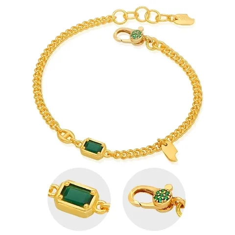 골드모아 여자 순금 팔찌 7.5g [에메랄드큐빅 민줄]