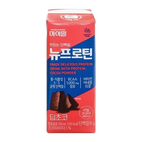 대상웰라이프 마이밀 마시는 뉴프로틴 딥초코 190ml x 48팩 단백질 드링크 G (31635128)
