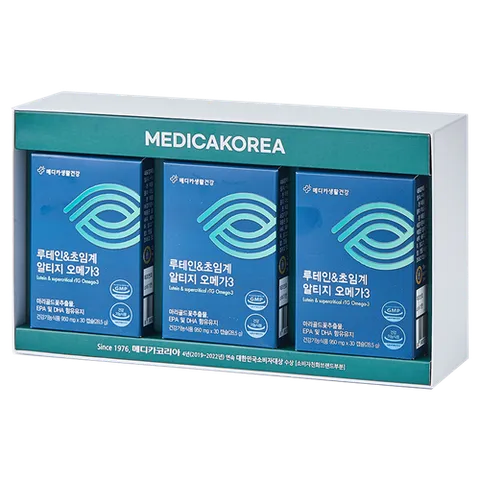 기타 [메디카코리아] 루테인 and 초임계 알티지 오메가3 950mg x30정 x3박스