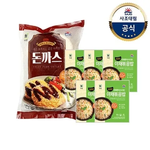 사조대림 [대림냉동] 대림선 돈까스 1,350g x1개 +볶음밥 180g x5개 /야채/김치