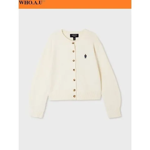 후아유 W.A.U Steve R-neck Cardigan(IVORY)-WHCKG4923FICIC