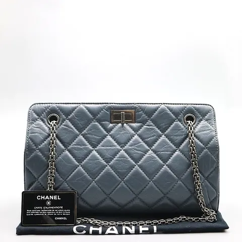 샤넬 고이비토 중고명품 CHANEL(샤넬) A90701 2.55 램스킨 퀄팅 다크 블루 빈티지 체인 숄더백