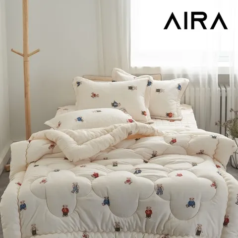 아이라 곰탱이 소프트 마이크로 차렵이불패드 풀세트 SS