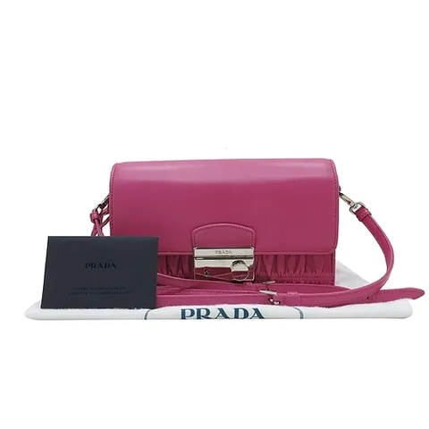 프라다 고이비토 중고명품 Prada(프라다) BT1034 핑크 나파 레더 고프레 미니 크로스백
