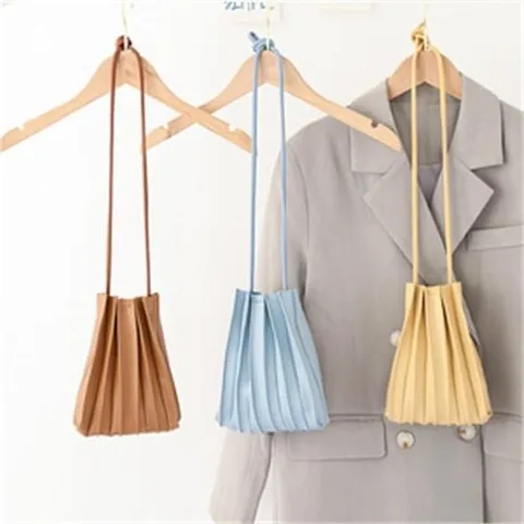 셀러허브 패션 부드러운 촉감 플리츠 미니 크로스백 핸드폰 가방 6col