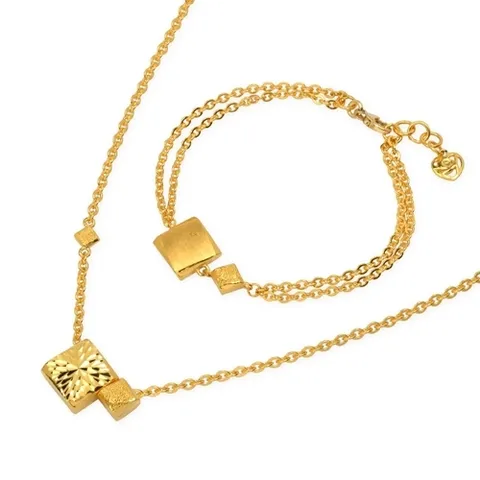 골드모아 순금 목걸이 팔찌 세트 7.5g [사각 콤비]