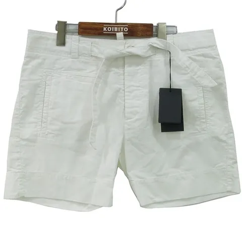 디스퀘어드2 고이비토 중고명품 DSQUARED2(디스퀘어드2) 화이트 컬러 코튼 벨트 장식 여성용 하프 팬츠