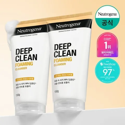 뉴트로지나 딥클린 포밍 클렌저 150g x2