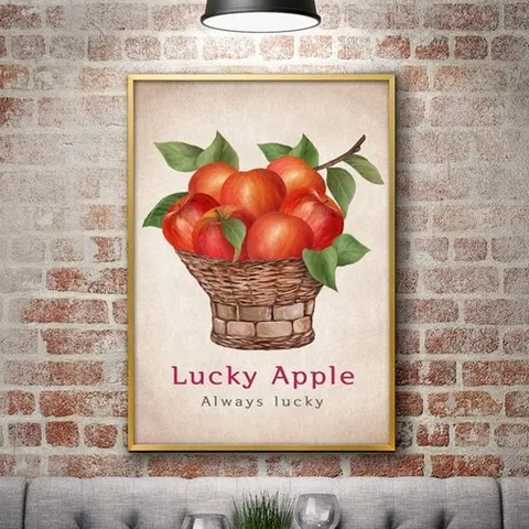 기타 2.베이지바탕 빨강사과바구니_A2 골드알루미늄_WC0898C