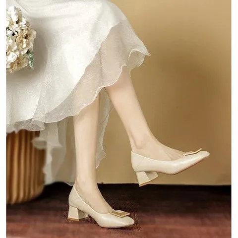 패션플러스 [제이시] 제이시 4cm구두 편한구두 웨딩슈즈 베이지구두 K089