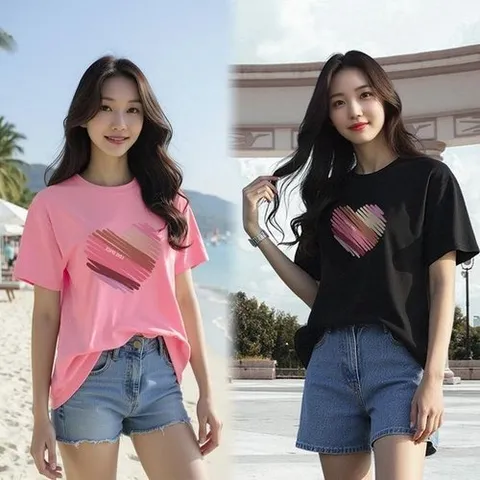 셀러허브 패션 [오노마] ONM 시원한 루즈핏 스판 반팔티 실켓티 기본 아트웍 (33424852)