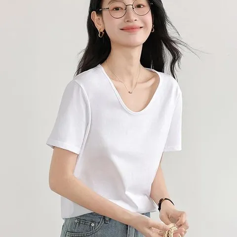 셀러허브 1 미닛 유넥 세미오버 반팔 티셔츠 (34454528)