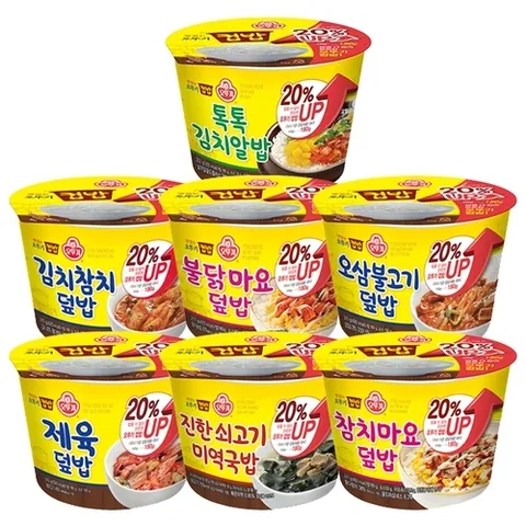 오뚜기 컵밥 쇠고기미역국밥 314g x 12개/김치참치/제육/오삼불고기/참치마요/김치알밥