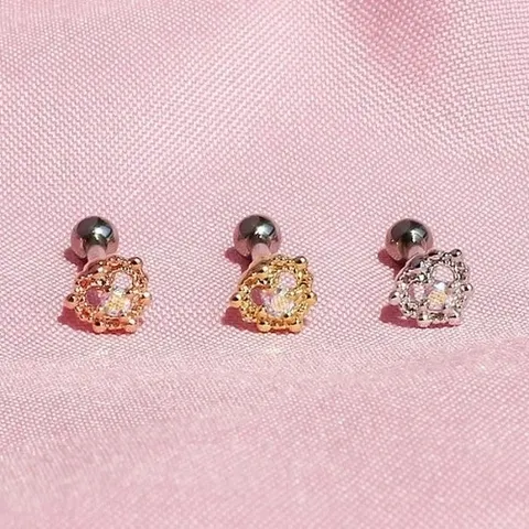 셀러허브 패션 [낱개판매] 베르사유 정원 하트 트라거스 피어싱