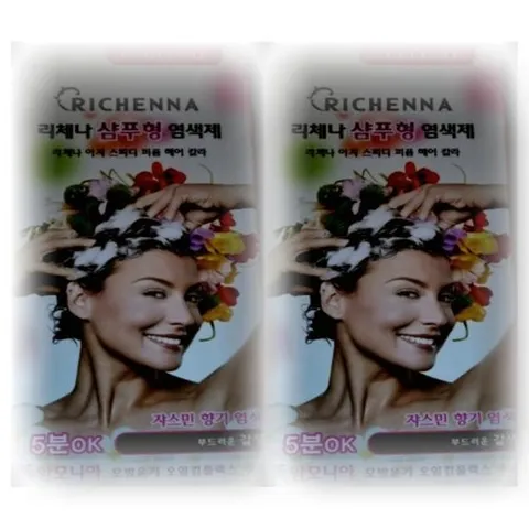 셀러허브 식품 리체나 샴푸형 염색제 80g 부드러운 갈색 2개