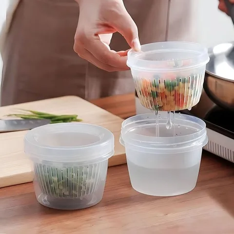 기타 고품질 나카야 채반 밀폐통 원형 500ml 채반바구니 야채통 채소통 과일통 채반통 밀폐통 야채보관 WFIEUDX