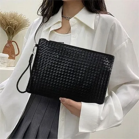 셀러허브 패션 여자 사계절 위빙 빅 숄더 핸디 클러치백