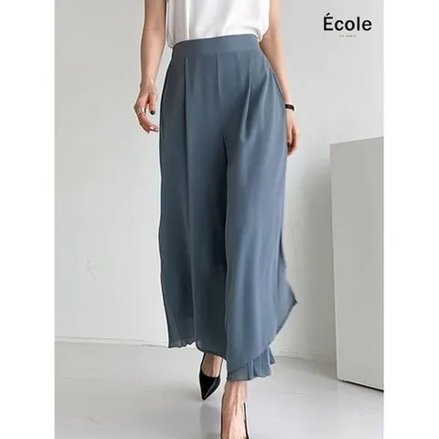 에꼴드파리 쉬폰 플리츠 밴딩 큐롯팬츠F16WPB001Z_P306751251