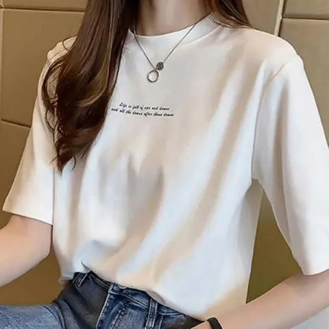 셀러허브 패션 [오노마] ONM 여성 오버핏 라운드 넥 반팔 티셔츠 여자 영문 반팔티