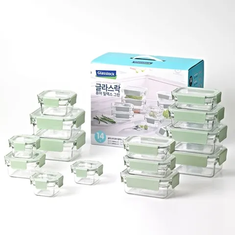 글라스락 퓨어 릴렉스그린 14조세트