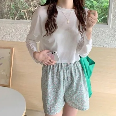 셀러허브 1 [HYIJP4HV_4B]pfuzgen 여성 플라워바지 숏팬츠