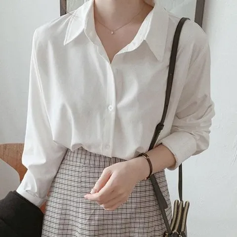 셀러허브 패션 [룽스_63]흰색 흰색블라우스 카라셔츠 흰셔츠 흰블라우스 (47980056)