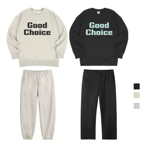 PAUL & PAUL 굿초이스 베이직 오버핏 맨투맨 조거 와이드 팬츠 세트_P387066202