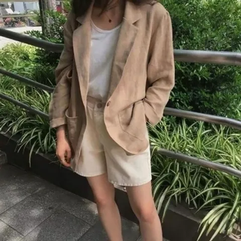 엄지척 자켓 여성린넨자켓 긴팔 린넨 얇은 모던린넨자켓 멋스20338145667501