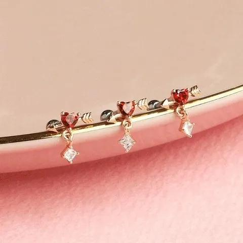 셀러허브 패션 [낱개판매] 하트헌터 귓바퀴 드롭 피어싱