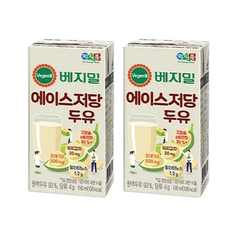 기타 정식품 베지밀에이스 검은콩 저당두유 190mL 32팩