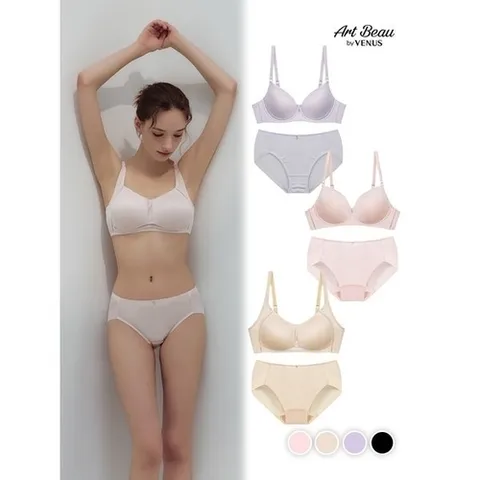 비너스아르보 여름에 시원한 인견 와이어,노와이어 브라팬티 세트 택1_P320597314