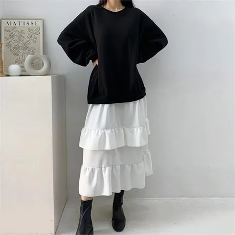 셀러허브 패션 빅사이즈 012 러블리캉캉쉬폰원피스 DBEC292