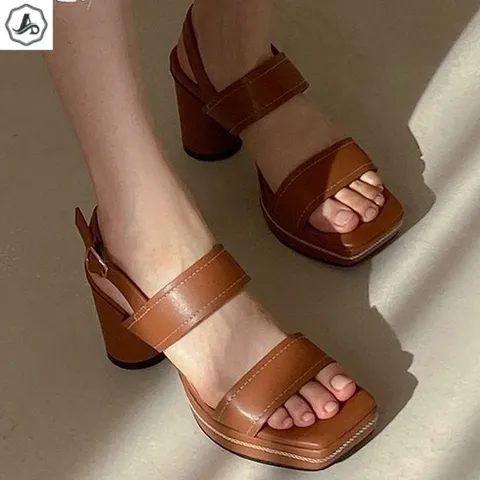 기타 [애슬릿] 통굽 샌들 발편한 스트랩 키높이 가보시 여름 힐 7cm