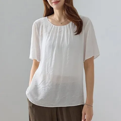 데드라 ~99size미엘링클인견반팔블라우스 TBE3043_P392199096