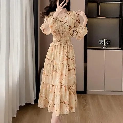 셀러허브 패션 [QNV4251W_58]슬림 긴팔원피스 웨이스트 긴팔 롱원피스