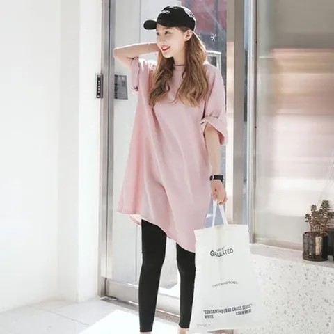 셀러허브 1 [XB53KL9N]텔 핑크 루즈핏 반팔 티셔츠 HH B35 봄티셔츠 (16568494)