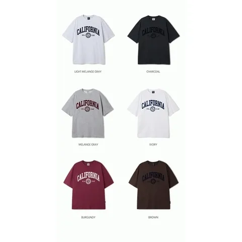 후아유 WHOAU 공용 캘리포니아 레터 반팔티 WHRAF3721USG