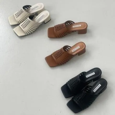 옷자락 여자 스트랩 로프 망사 샌들힐 슬리퍼 낮은굽 SS 샌들