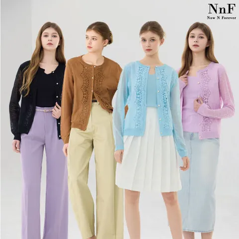 NnF 26SS 썸머 코튼 플라워 가디건+민소매 셋업
