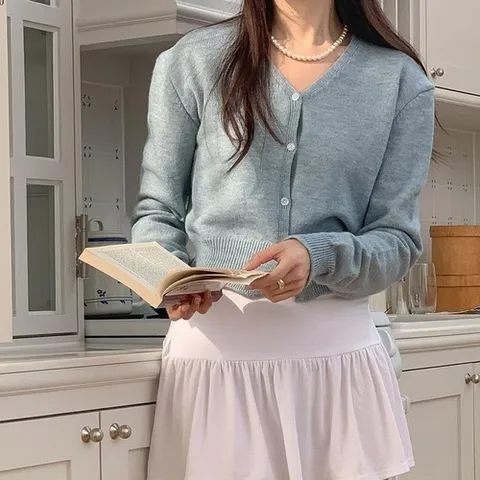셀러허브 패션 여자 페미닌 레드그린 멀티컬러 탱크 가디건 (48377109)