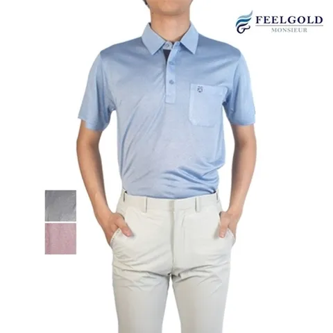 패션플러스 [다잇템] 남성 여름 반팔티 인견 아빠 카라티셔츠