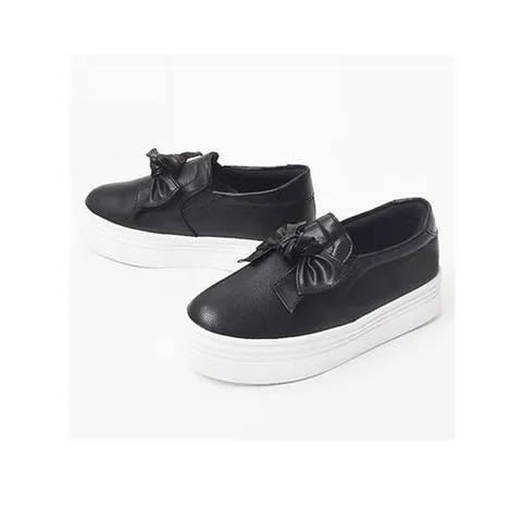 세자매 예쁜리본 여성 통굽슬립온 키높이 통굽슈즈 발이편한 여자캐주얼화 통굽스니커즈_P308613490