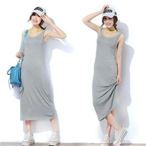 셀러허브 패션 [오노마] ONM 면스판 원피스 롱나시 민소매 캐주얼 여름 에스라인